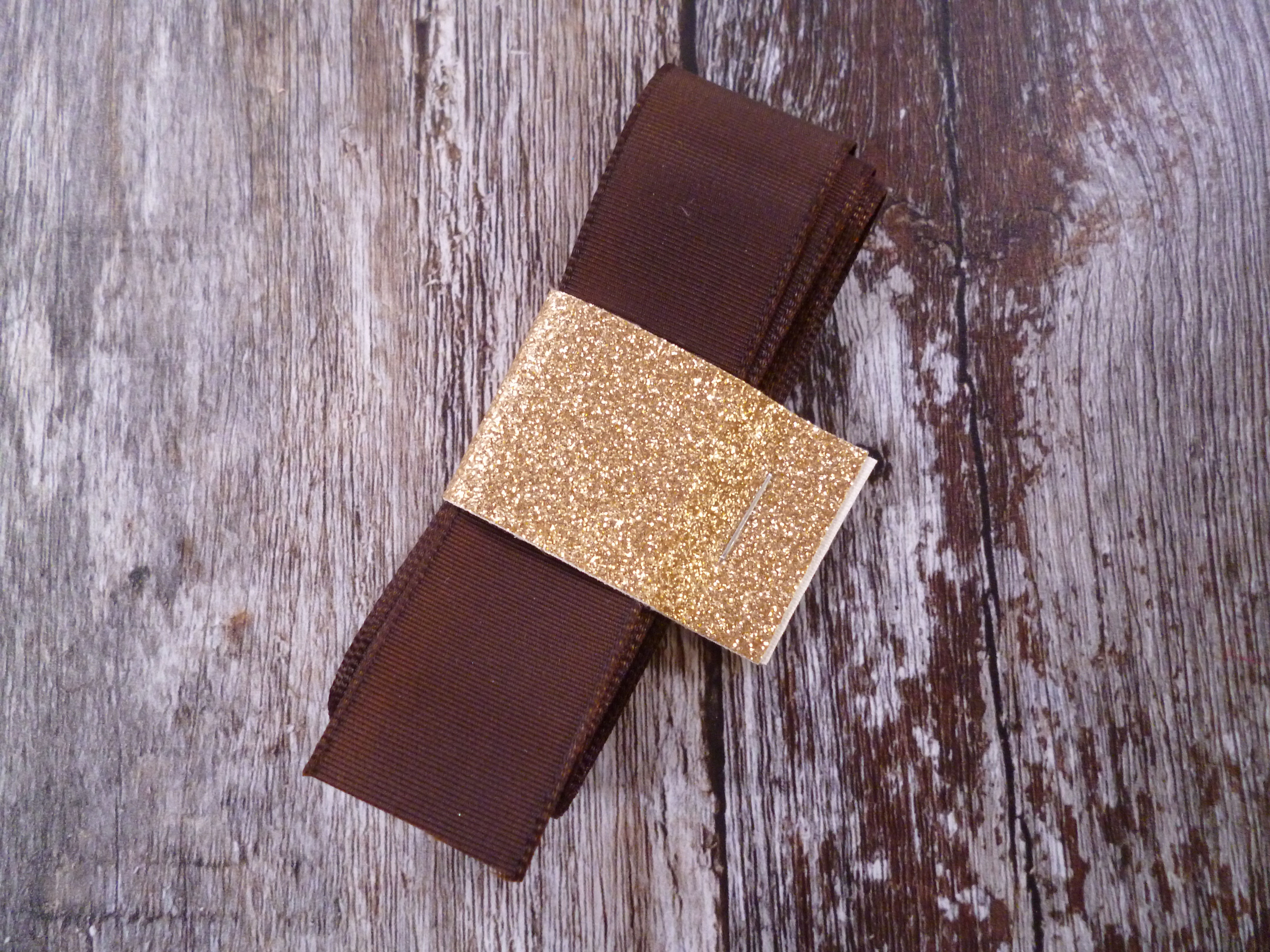 25mm grosgrain brown - remnants - 2m bundle