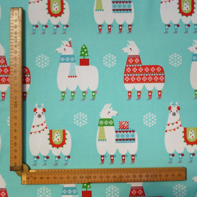 Thumbnail: Fabric :: Llama Christmas :: Felicia (the llamas)