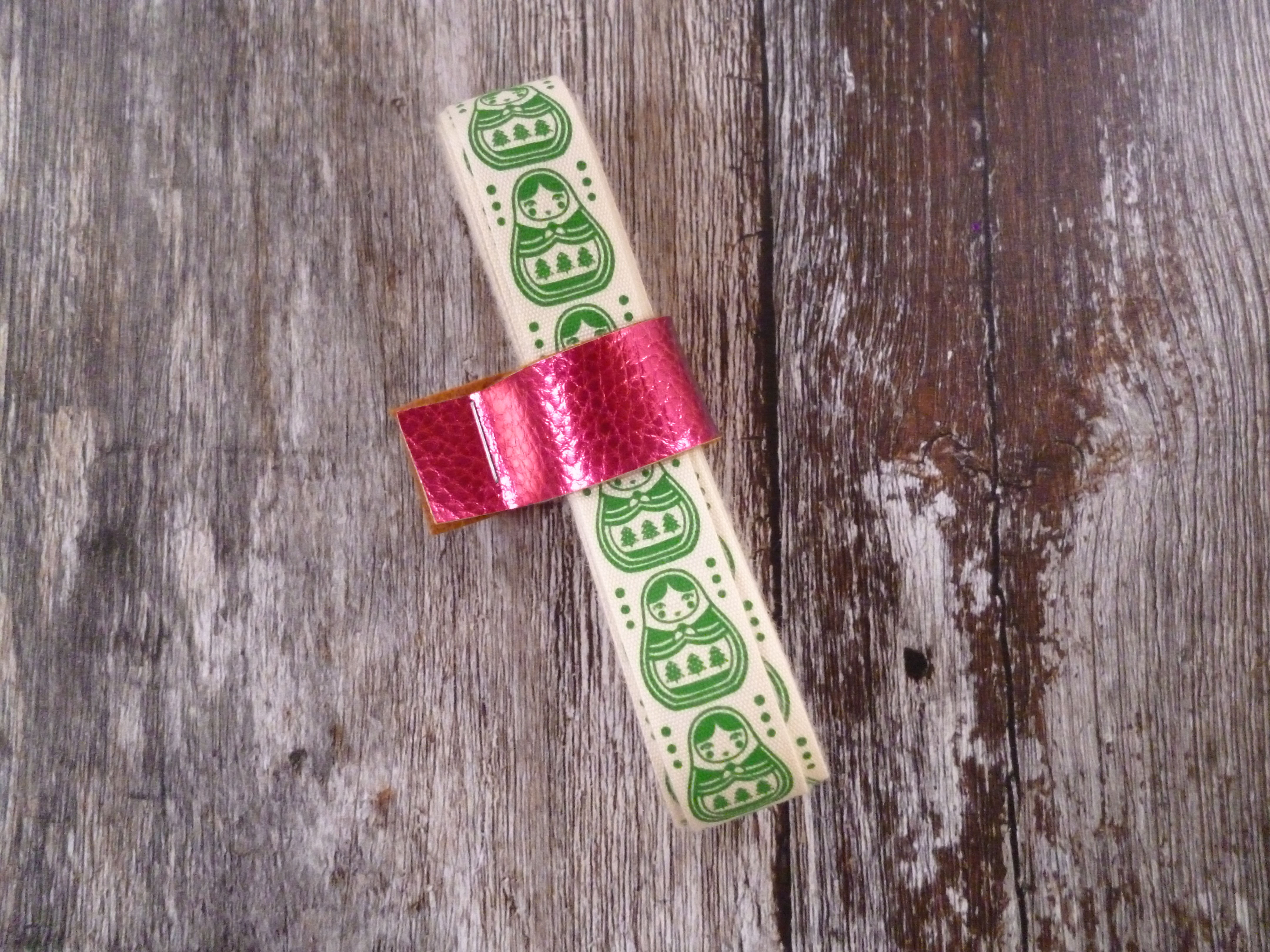 16mm cotton Christmas Green Russian Doll  - remnants - 5m bundle