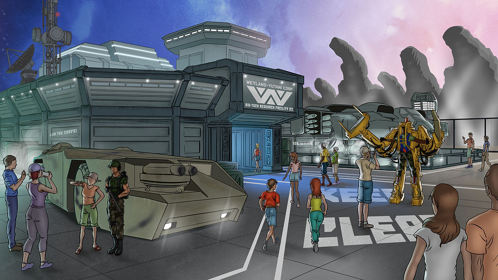 Aliens Ride Exterior Concept Sketch 2_B