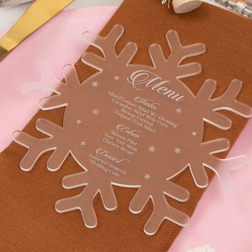 Thumbnail: ENGRAVED SNOWFLAKE DINNER MENUS