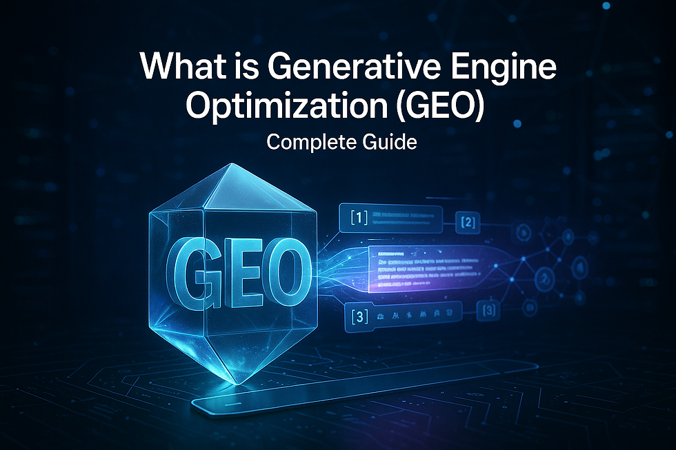 What is Generative Engine Optimization (GEO) — ultra-realistic header with glowing 3D “GEO” prism and AI search network background.
