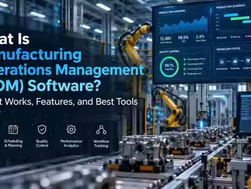 MOM software dashboard for smart manufacturing operations.