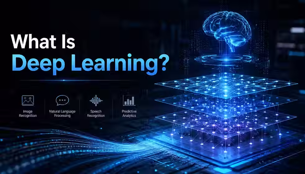 Deep learning neural network illustration.