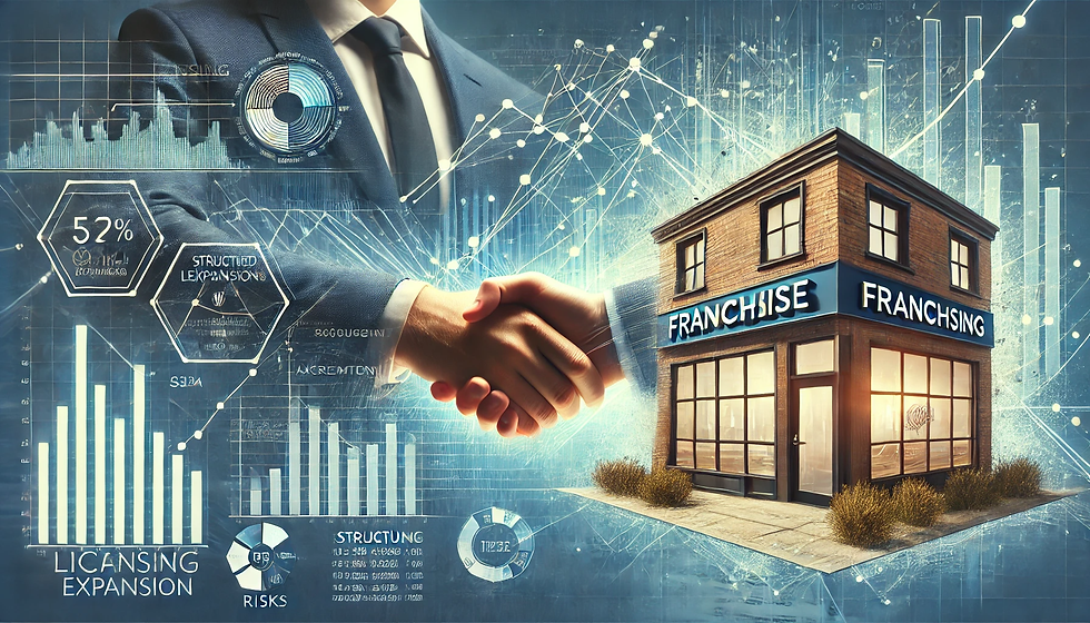 Licensing vs. Franchising risk comparison – business expansion models, financial risks, legal agreements, and growth strategies.