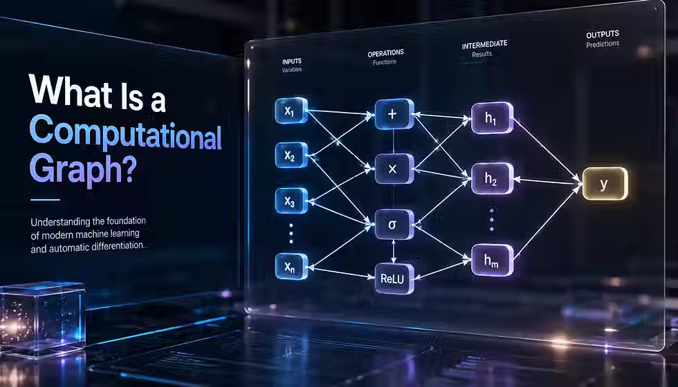 Computational graph with connected nodes.