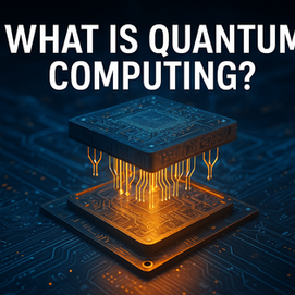 What Is Quantum Computing? hero image with glowing quantum chip