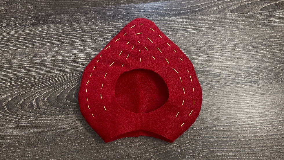 Turn the strawberry right side out.