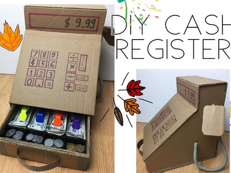 Cash Register Using Cardboard Cardboard Crafts | HappyBankkyCraftyMom
