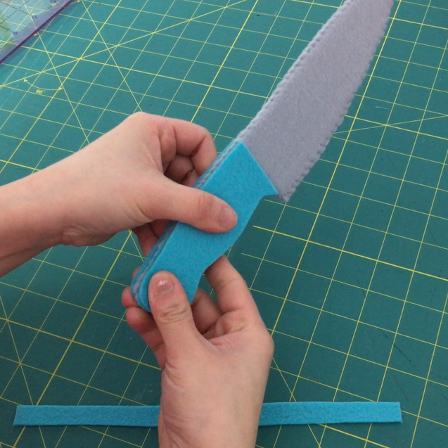 Diy cardboard play kitchen knife and cutting board