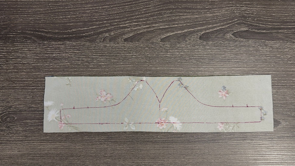 3. Place both pieces right sides together.