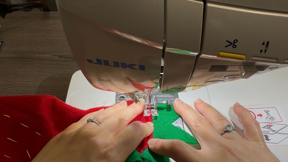 Topstitch close to the seam to secure the seam allowance and give the hat a neat finished look.