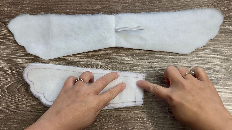 Stitch the center attachment seam using a ½″ seam allowance.