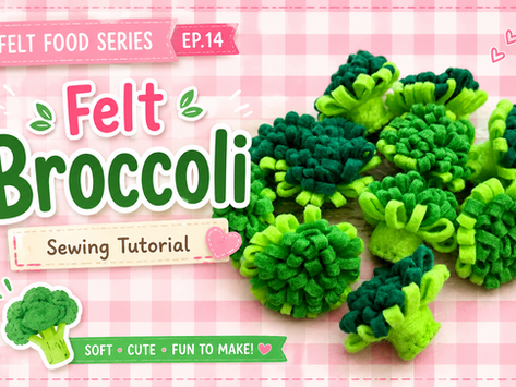 Handmade felt broccoli for pretend play kitchen