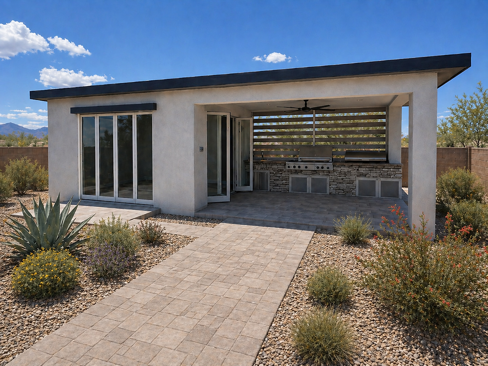 Pool house and detached accessory structure design for an Arizona home
