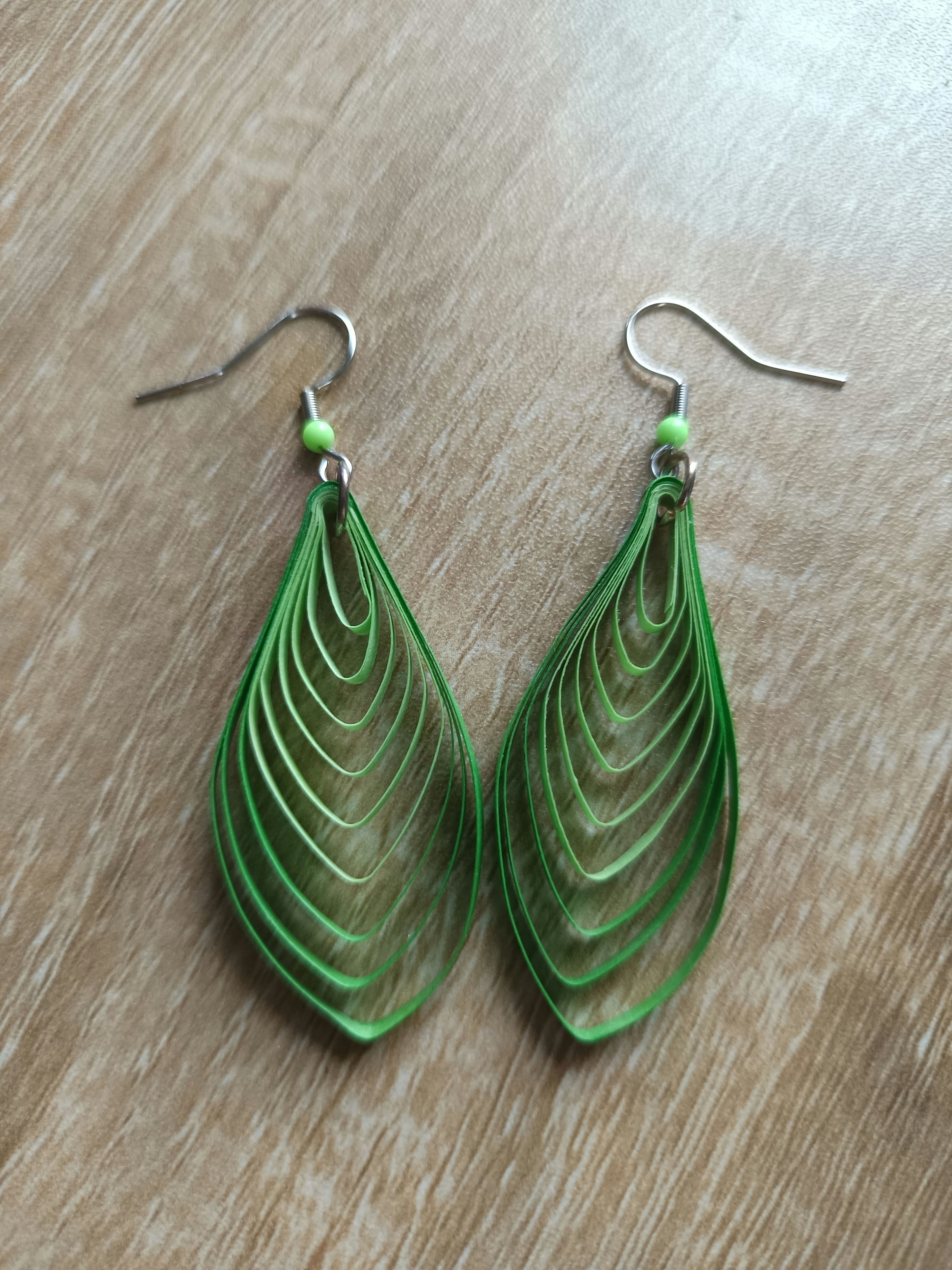 Boucles d'oreilles vert été 