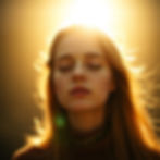 calming hypnosis state with a golden hue around the person