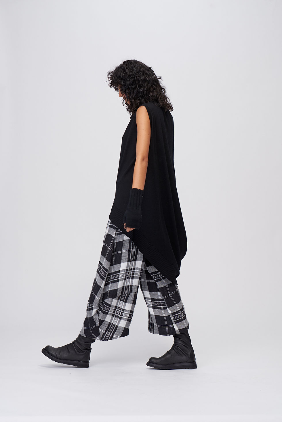 Thumbnail: FABRIC PER METER (BIG check BLACK)