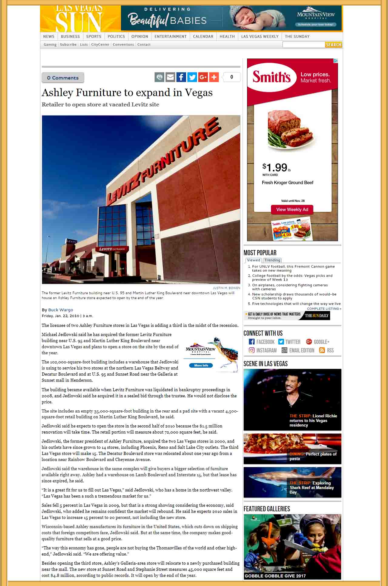ASHLEY NEW FLAGSHIP STORE LAS VEGAS DOWNTOWN