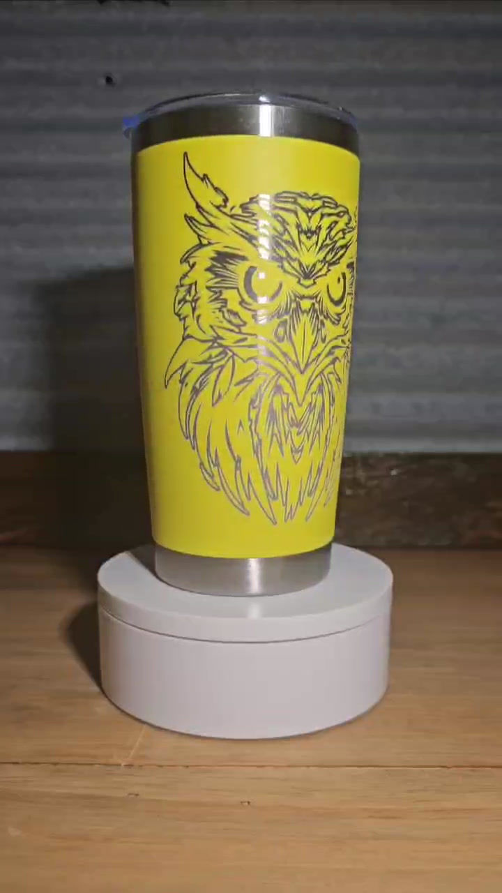 Thumbnail: Beautiful owl, laser engraved on a 20oz stainless steel tumbler