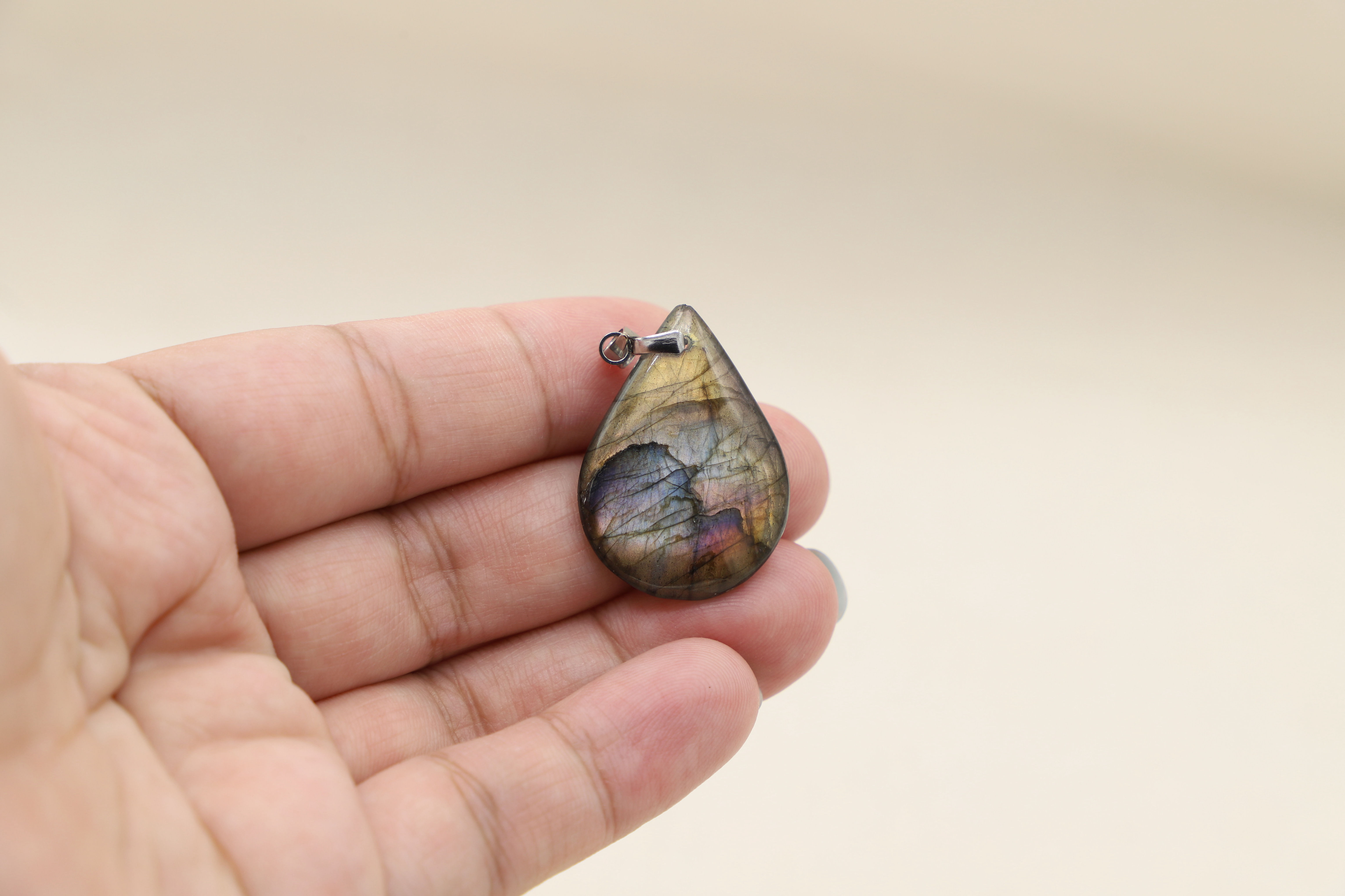 Labradorite Teardrop Pendant S925