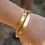 Thumbnail: Personalized Engraved Gold Couple Heart Curb/Linked Bar Bracelet Set