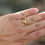 Thumbnail: Personalized Engraved Gold Heart Chain Ring