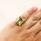 Thumbnail: Non-Tarnish Gold Adjustable Lemon Quartz Ring