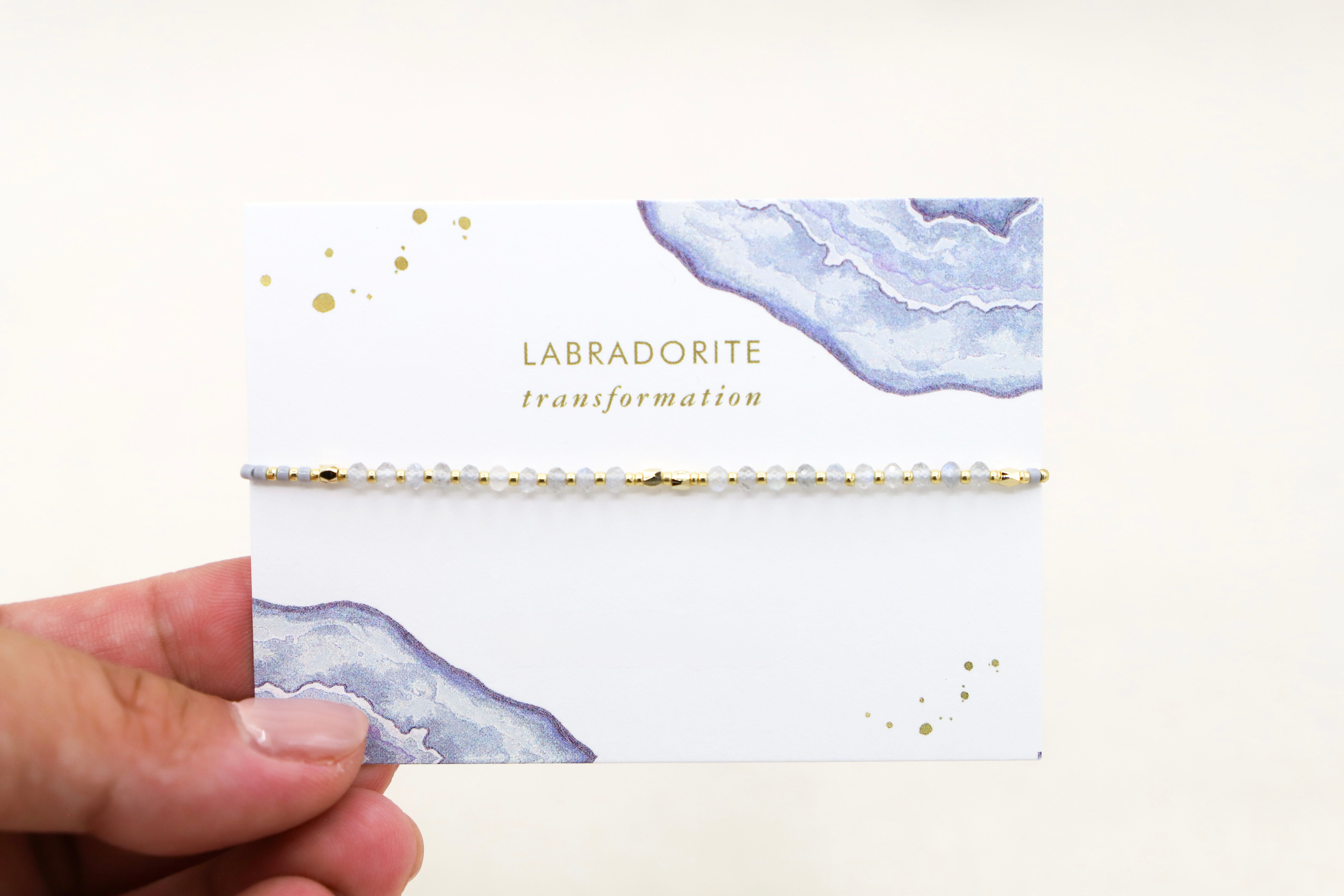 Labradorite Faceted Dainty String Bracelet