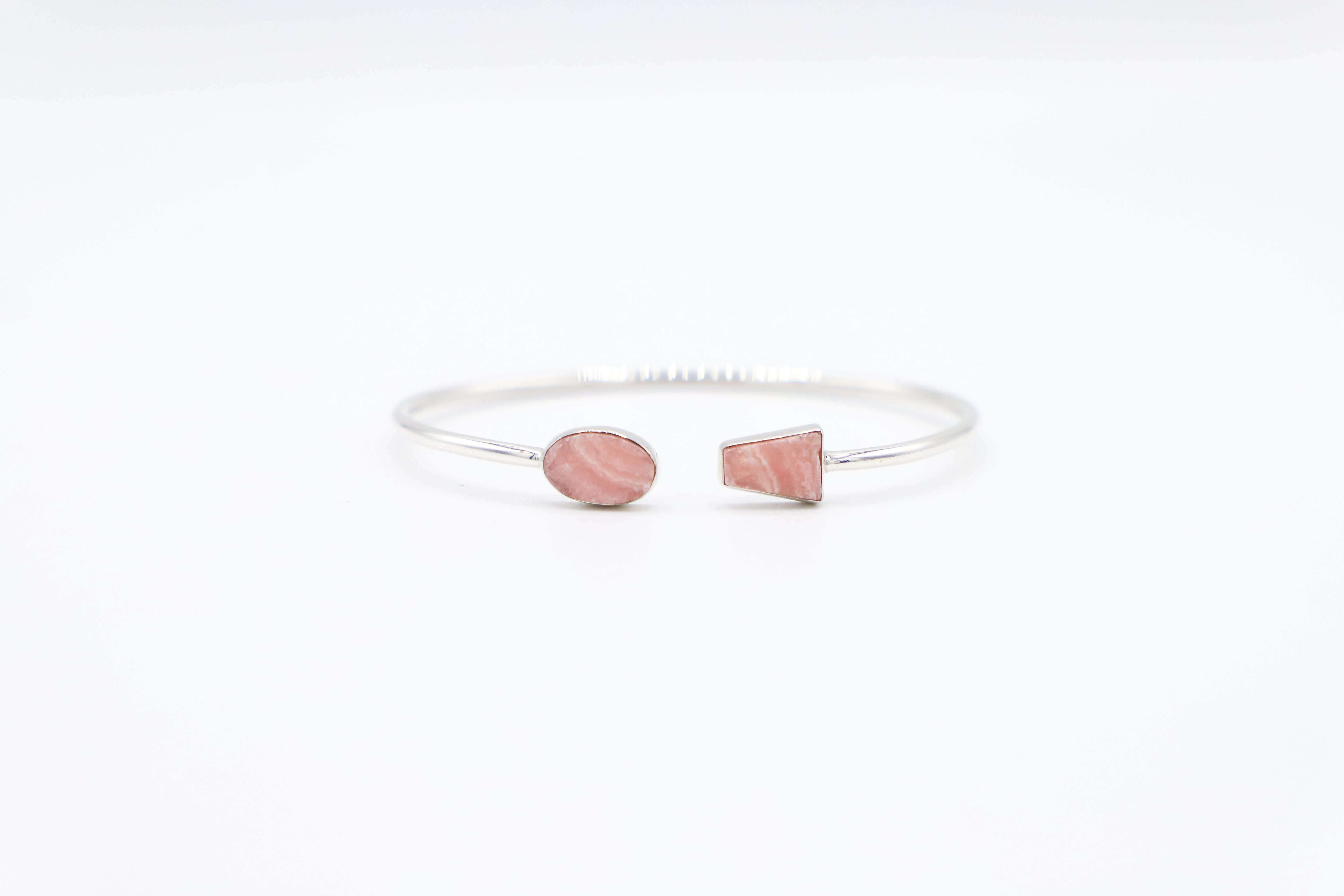925 Sterling Silver Rhodochrosite Cuff Bracelet