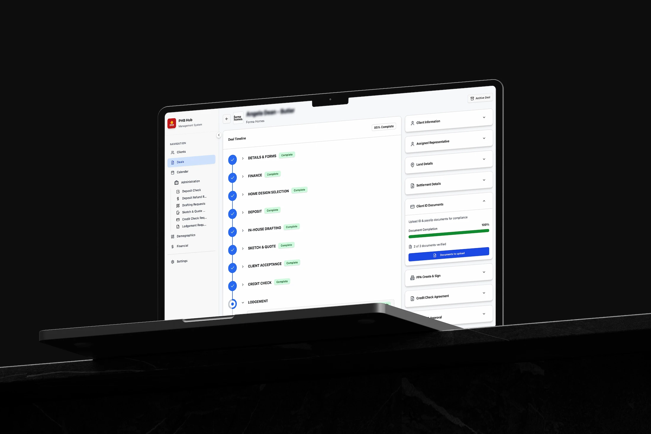 ai assisted coded app showing UI on a laptop