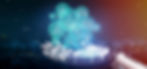 Robot hand holding digital healthcare icons; blue tech background. Icons include heart, microscope, DNA, pill, and stethoscope. Futuristic vibe.