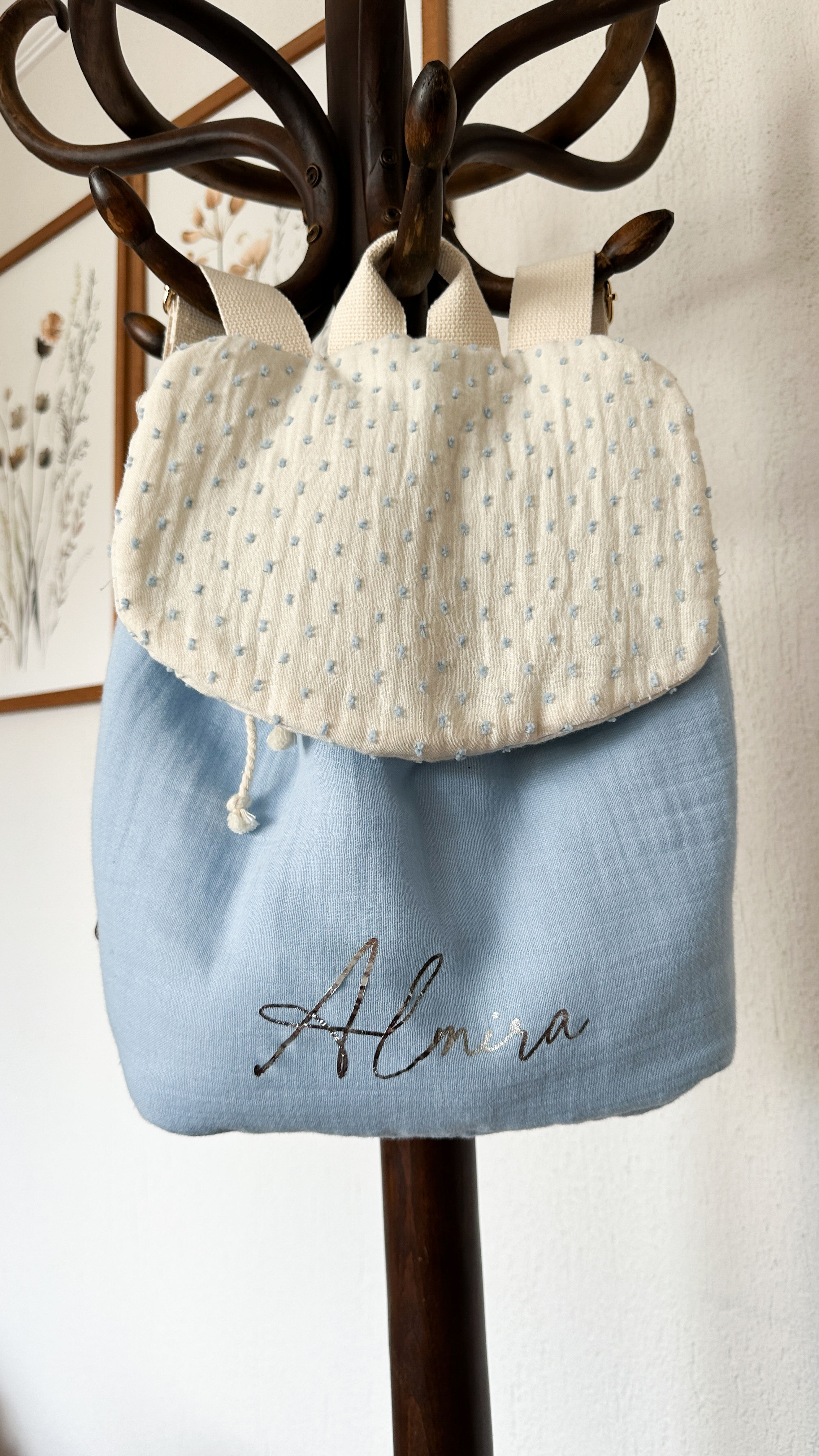 Zaino in mussola blu