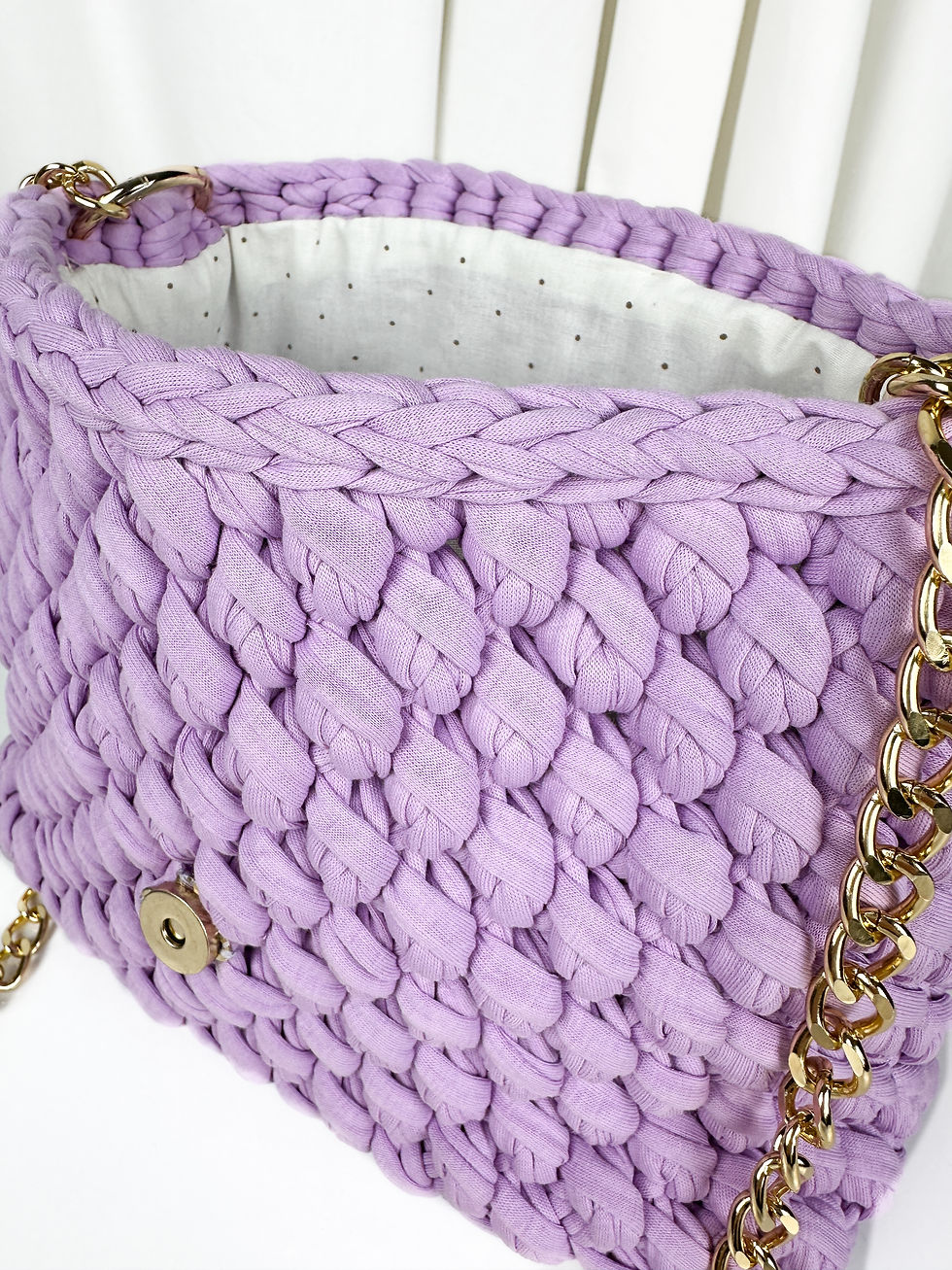 Miniatura: Borsa in maglia color lilla