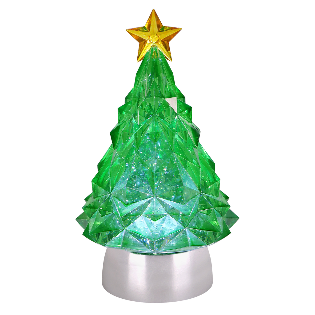 9" Green Blowing Glitter Tree
