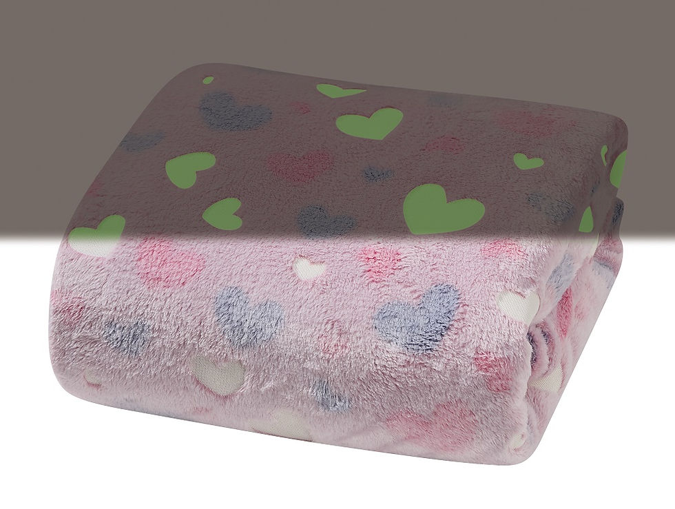 Thumbnail: Pink Hearts Glow in the Dark Throw