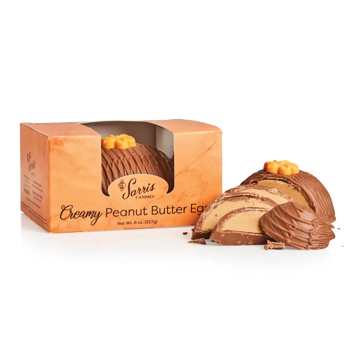 Creamy Peanut Butter Meltaway Egg, 8oz - Sarris Candies