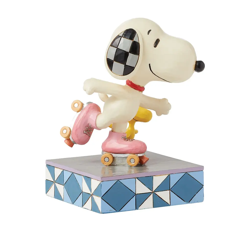 Thumbnail: Snoopy and Woostock Rollerskating Figurine - Jim Shore