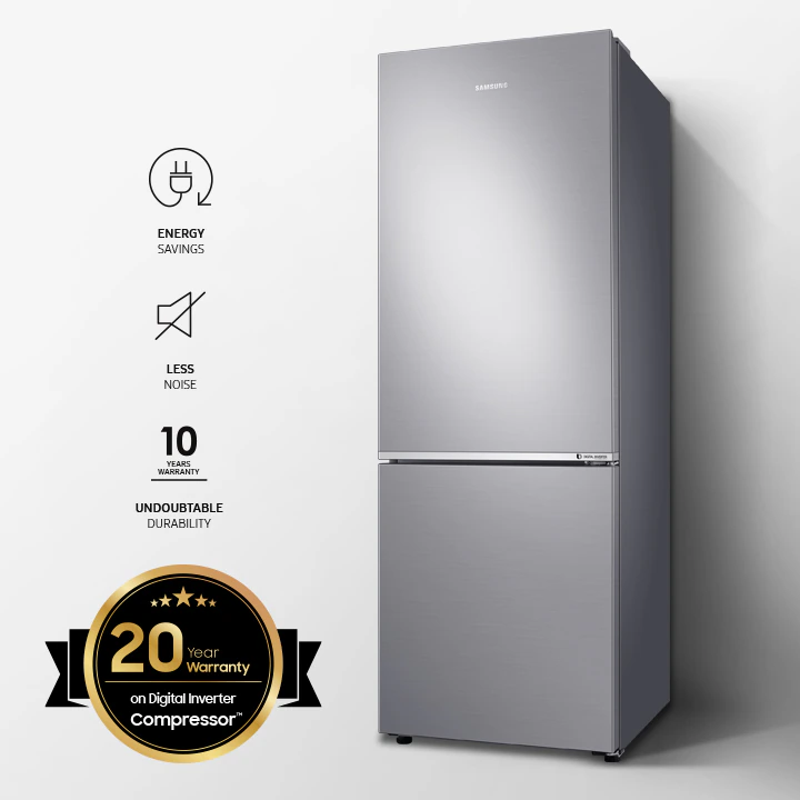 Samsung 310L Bottom Mount Refrigerator Silver Davies Appliances