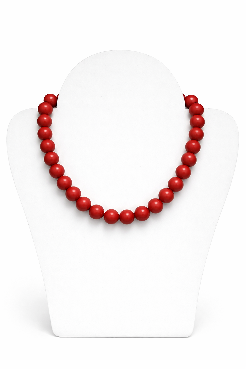 Miniatura: Collana sfere rosso intenso dal design moderno con finitura lucida – made in Italy