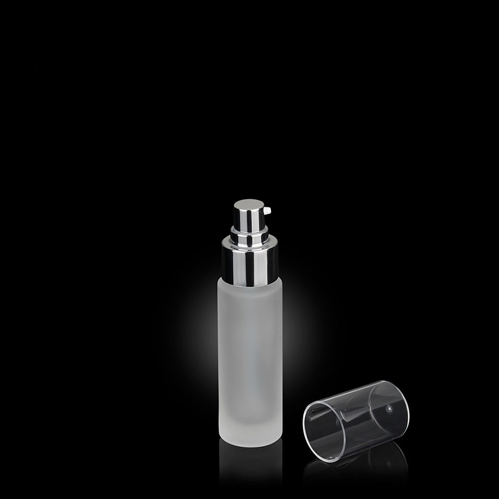 Thumbnail: Side view 30ml Glass Lotion Pump Bottle Skincare Containers
