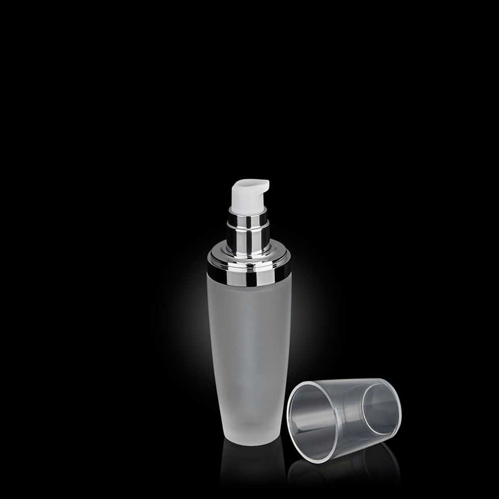 Thumbnail: Side view 50ml Glass Lotion Pump Bottle Skincare Containers
