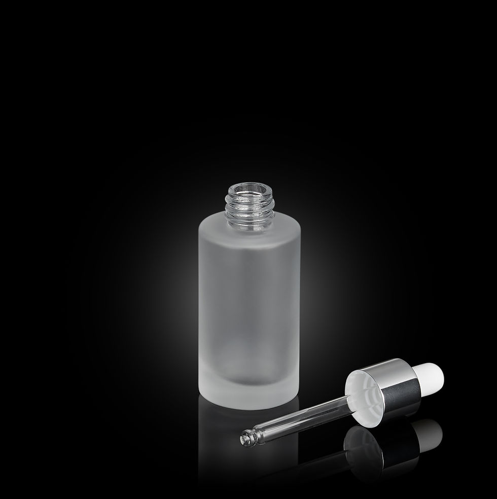 Open view 30ml Glass Dropper Bottle Skincare Containers