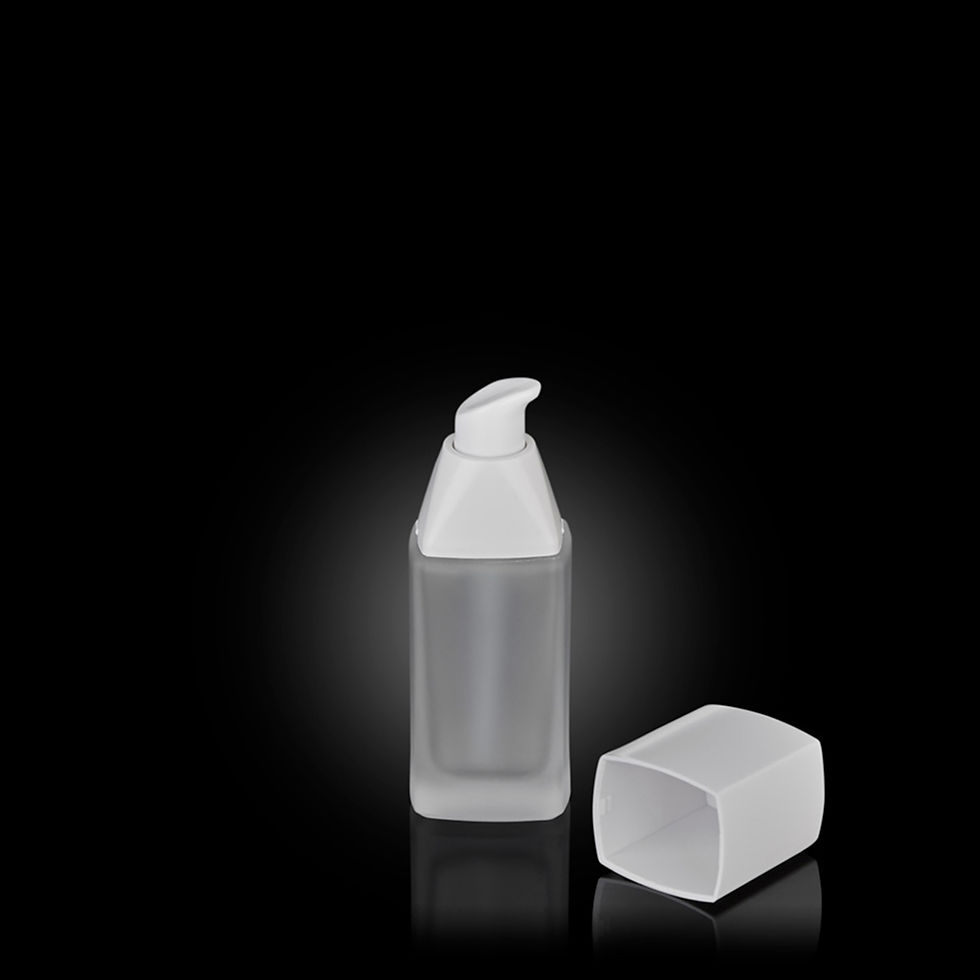 Thumbnail: Side view 30ml Glass Lotion Pump Bottle Skincare Containers