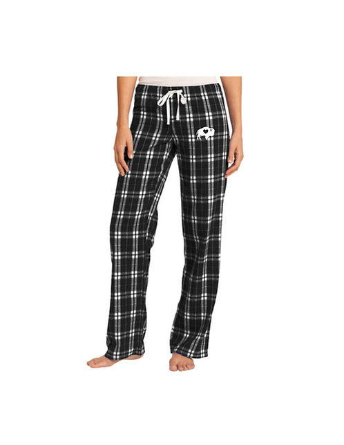 Womens Black And White Plaid Pajama Pants DISTRICT Women's Black