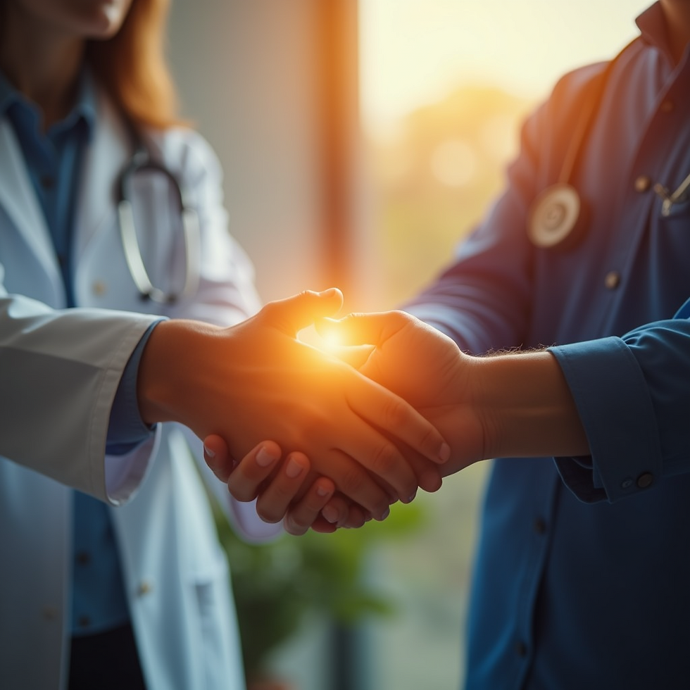 Eye-level view of a serene healthcare environment with soft lighting