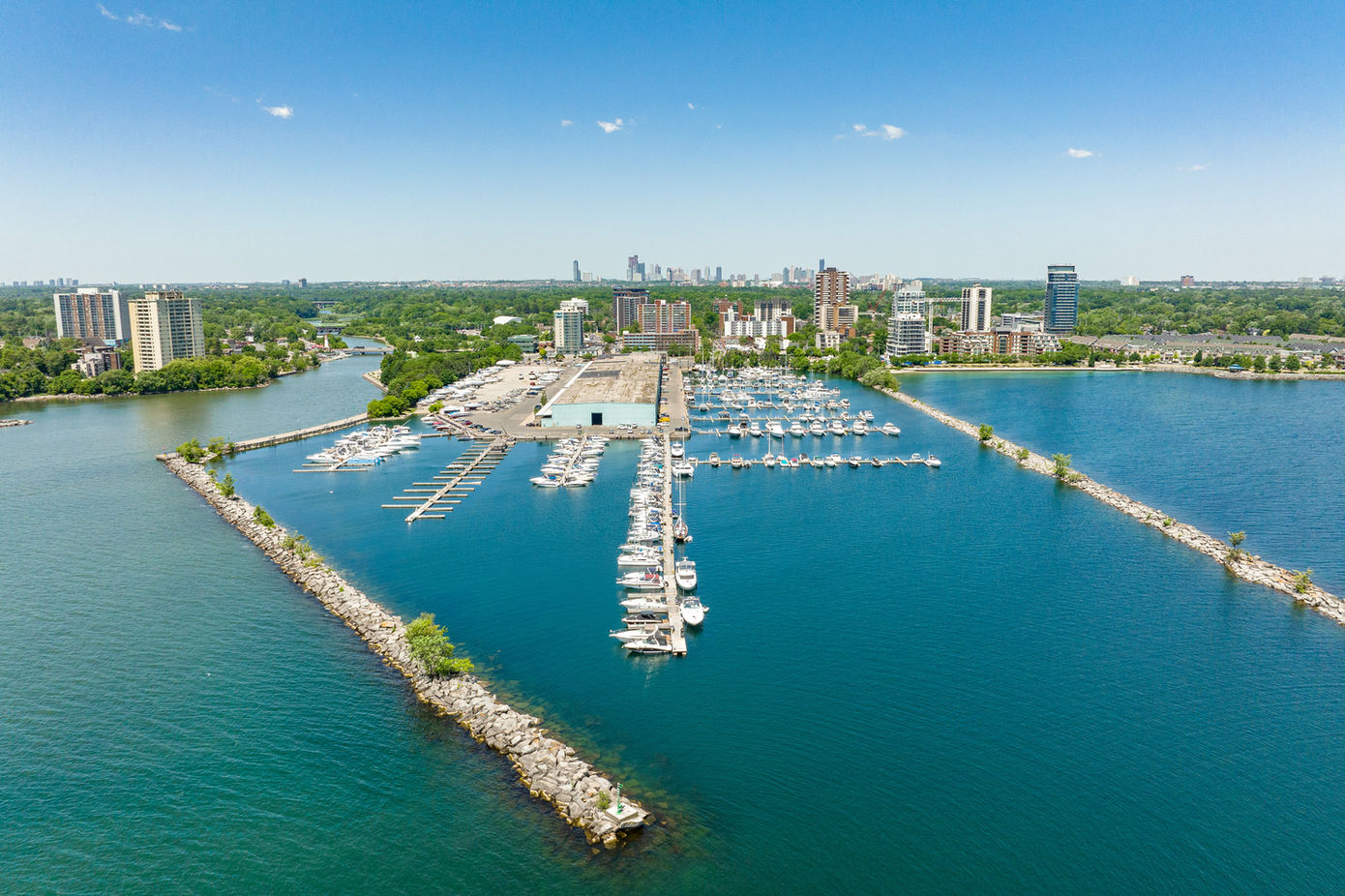Toronto Harbourfront Centre marina aerial view