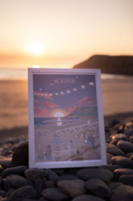 Affiche une soirée d'été à Sciotot, Normandie