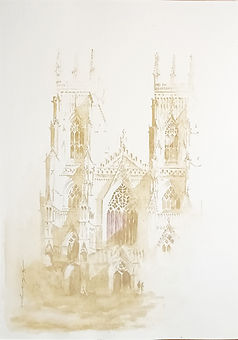 Cathedral.  watercolour. original watercolor. original artwork.