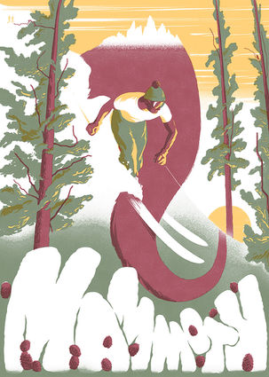 Mammoth ski poster
